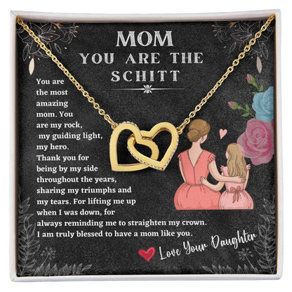 Mom You Are The Schitt! You Are The Most Amazing Mom Mothers Day Gift Neckles Love You Daughter Interlocking Hearts Necklace