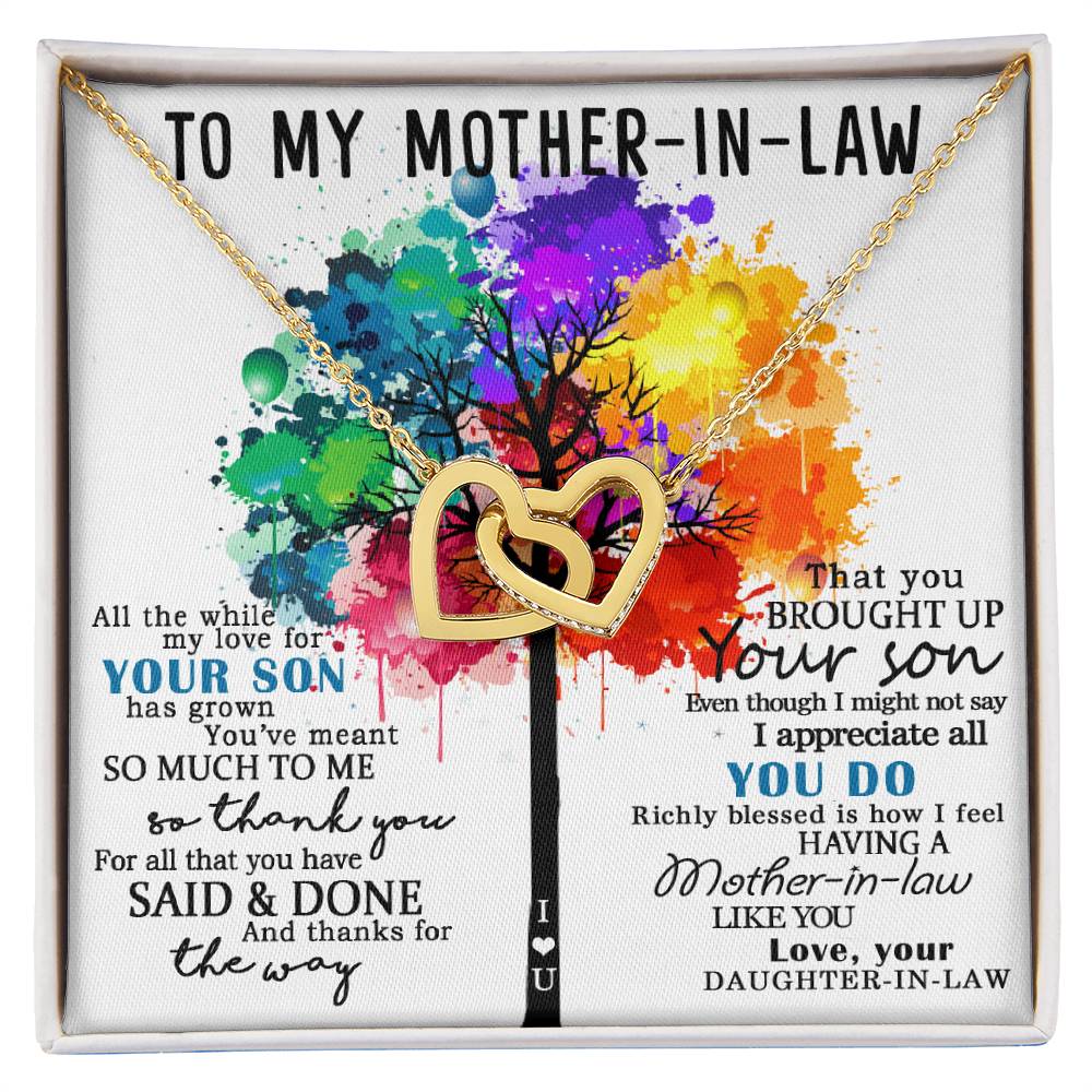 To My Mother-In-Law Gift For Mother-In-Law Mother-In-Law Necklace Mother-In-Law Pendant Mom-In-Law Necklace To My Future Mom-In-Law Interlocking Hearts Necklace