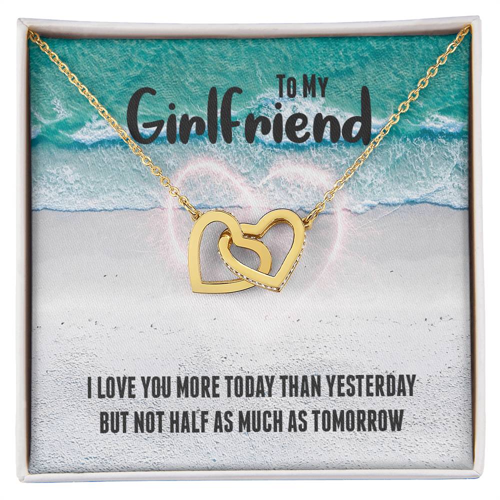 Interlocking Hearts Necklace For Girlfriend - I Love You