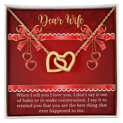 Gift For Wife - Anniversary Gift For Soulmate Interlocking Hearts Necklace