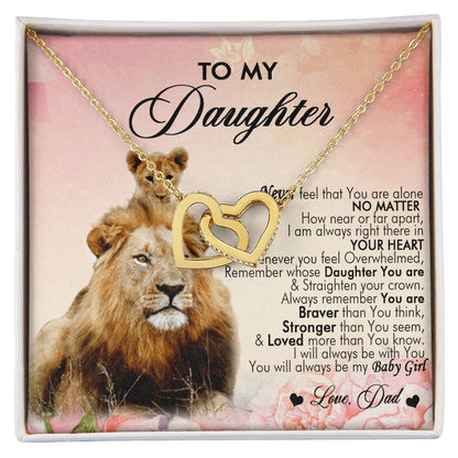 To My Daughter Interlocking Hearts Necklace