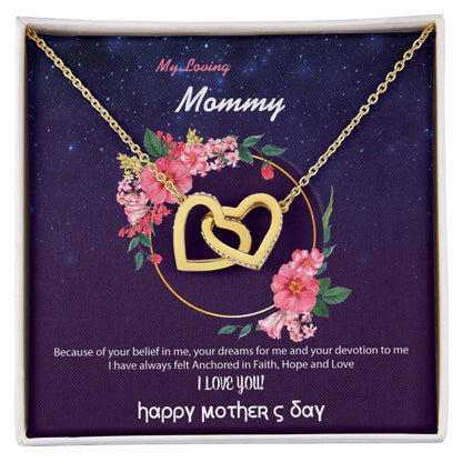 To My Mom Interlocking Hearts Necklace