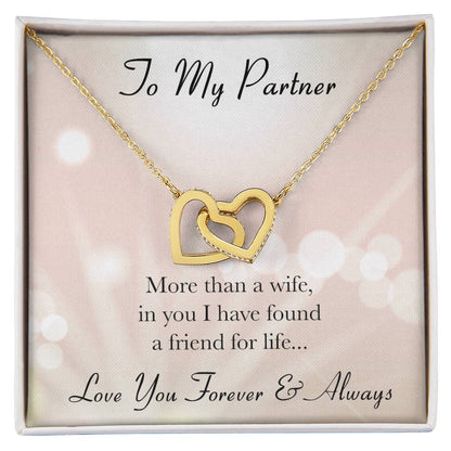 To My Partner Forever Love Interlocking Hearts Necklace