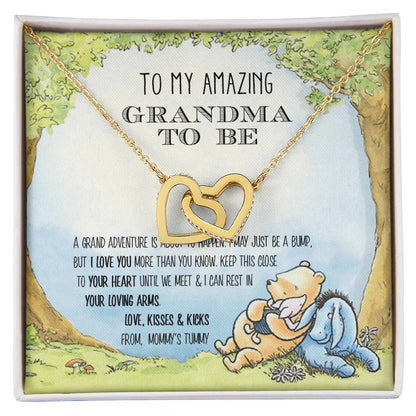 Grandma - A Grand Adventure Is About To Happen Interlocking Hearts Necklace