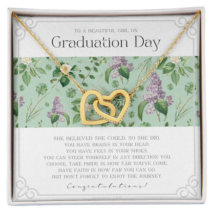Graduation Gift Necklace For Daughter College Graduation Gift For Her High School Senior Graduation Mba Phd Master Class Of Interlocking Hearts Necklace