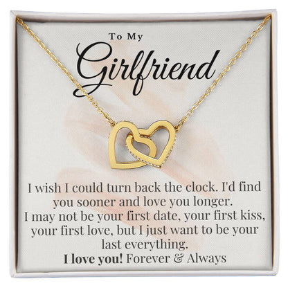 To My Girlfriend Necklace Interlocking Hearts Necklace