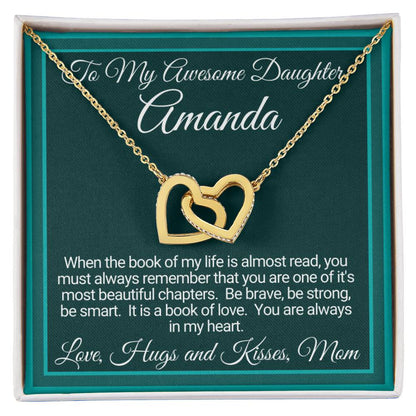 Personalized Linked Hearts Gifts For Daughter From Mom Interlocking Hearts Necklace