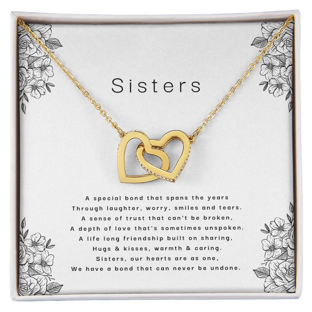 Sisters - An Unbreakable Bond Interlocking Hearts Necklace