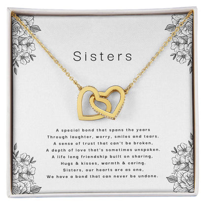 Sisters - An Unbreakable Bond Interlocking Hearts Necklace
