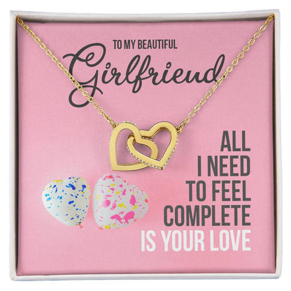 Interlocking Hearts Necklace For Girlfriend - Two Hearts