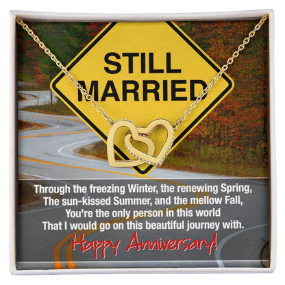 Still Married Anniversary Necklace Interlocking Hearts Necklace