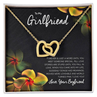 Girlfriend Interlocking Hearts Romantic Necklace Gift For Valentine'S Day Interlocking Hearts Necklace