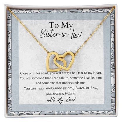 To My Sister-In-Law Interlocking Hearts Necklace