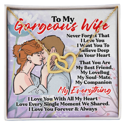 Gift For Wife - Interlocking Heart Necklace Interlocking Hearts Necklace