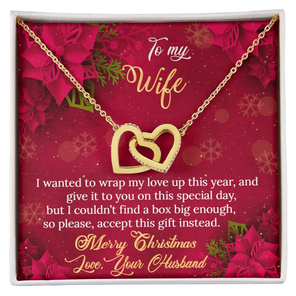 Merry Christmas To My Wife - Interlocking Hearts Interlocking Hearts Necklace