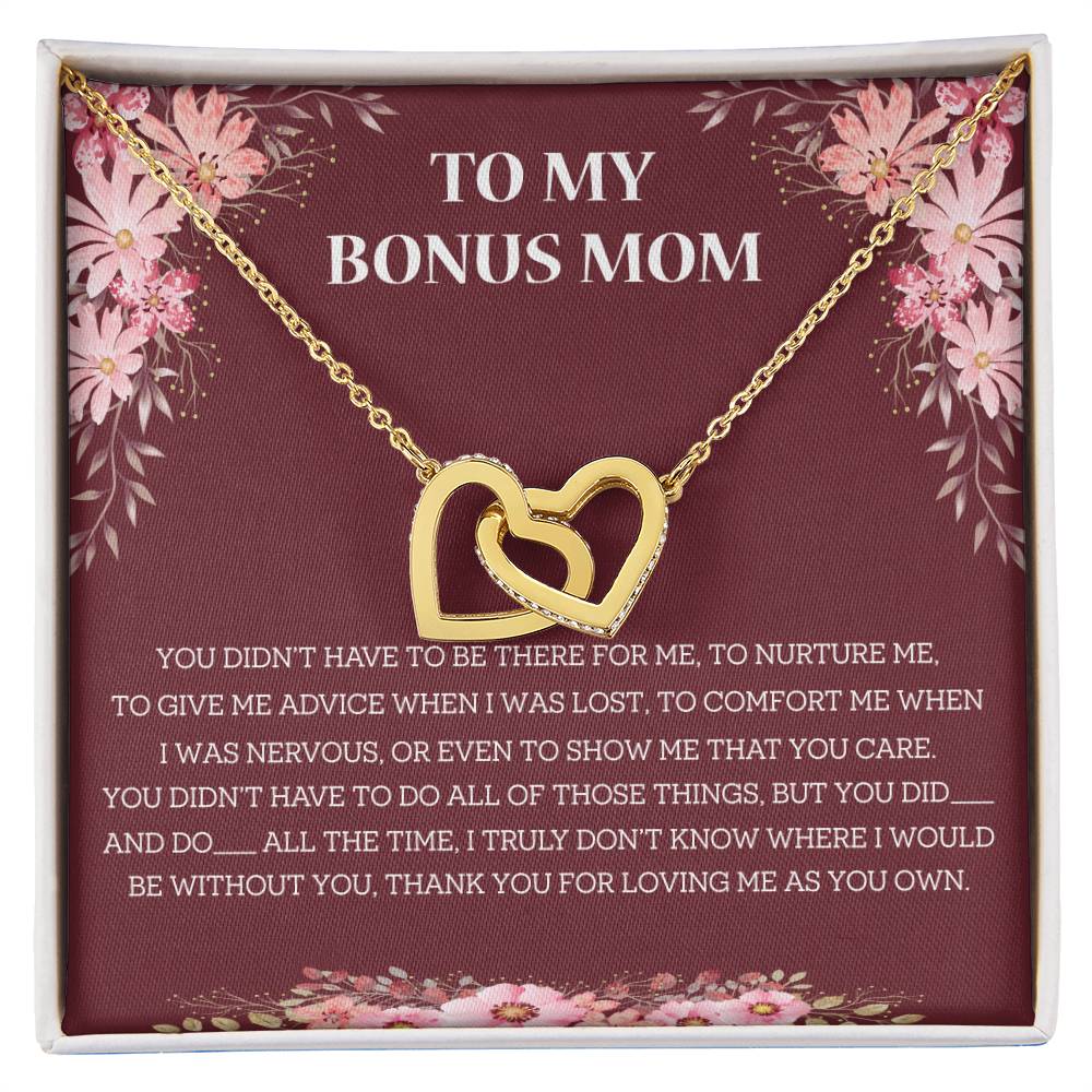 Loving Bonus Mom Interlocking Necklace Interlocking Hearts Necklace