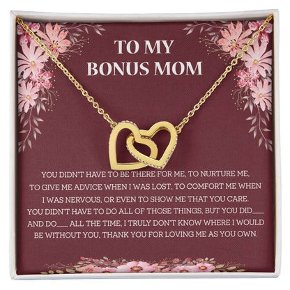 Loving Bonus Mom Interlocking Necklace Interlocking Hearts Necklace