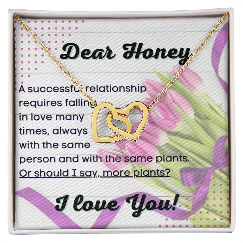 Anniversary Gift For Wife Forever Partner Household Plant Lover Interlocking Hearts Necklace