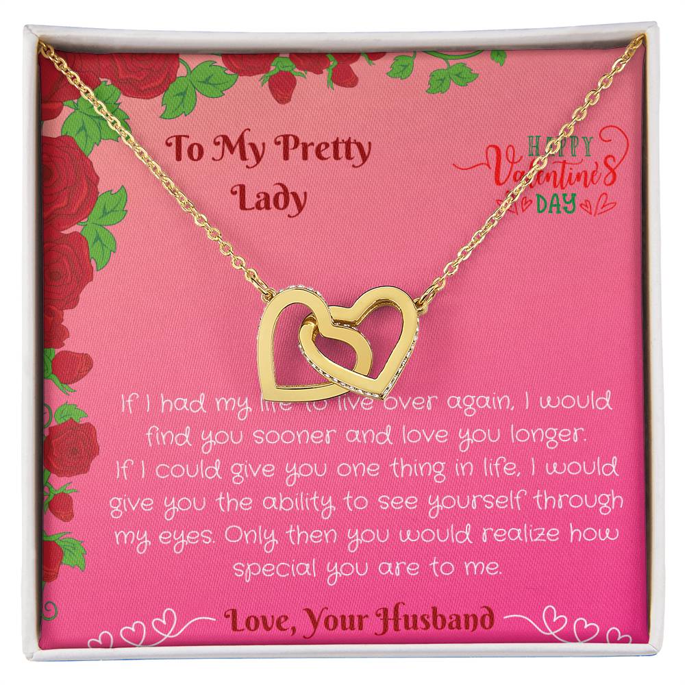 To My Preety Lady- You Are Special To Me Interlocking Hearts Necklace