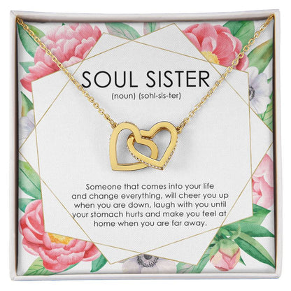 Soul Sisters Friend Necklace Interlocking Hearts Necklace