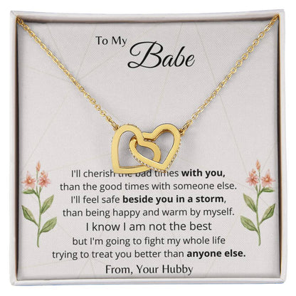 Babe Necklace Interlocking Hearts Necklace