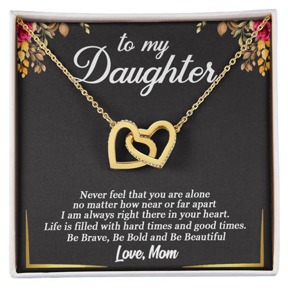 To My Daughter - Interlocking Heart Necklace So15 Interlocking Hearts Necklace