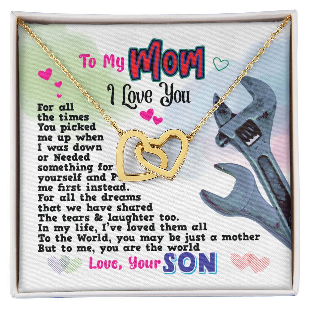 Gift For Mom- Interlocking Heart Necklace Interlocking Hearts Necklace