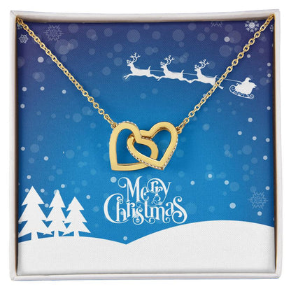 Santa'S Sleigh Interlocking Hearts Necklace