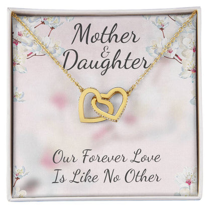 Gift For Mother And Daughter Interlocking Hearts Necklace