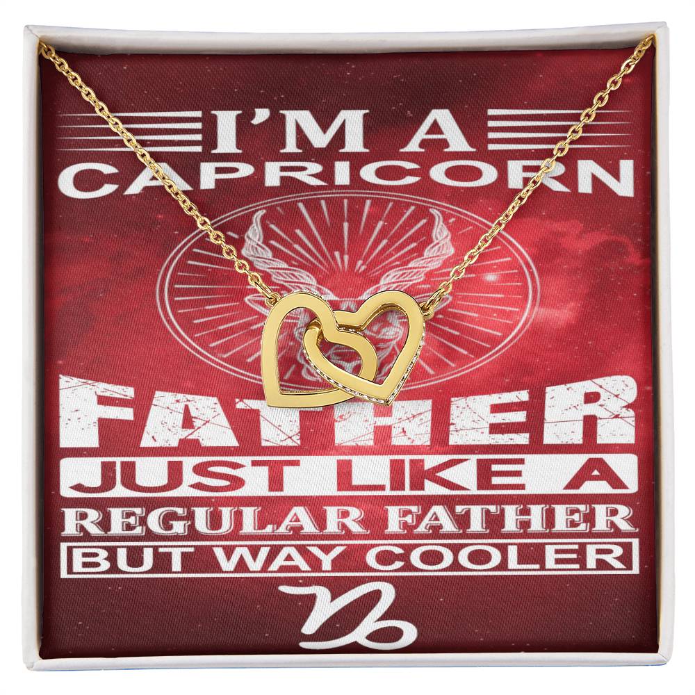 Capricorn Cool Father Red Sky Personalized Dog Tag Keychain Interlocking Hearts Necklace