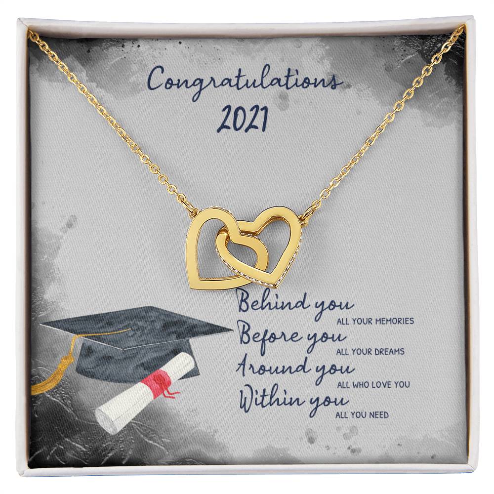 Graduation 2021 Necklace Interlocking Hearts Necklace