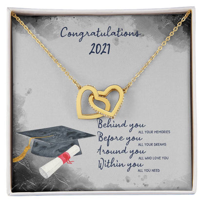 Graduation 2021 Necklace Interlocking Hearts Necklace