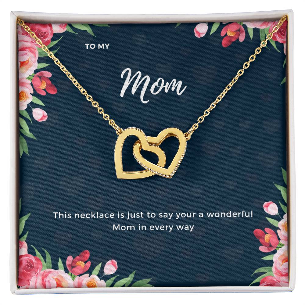 To My Mom Interlocking Heart Necklace Interlocking Hearts Necklace