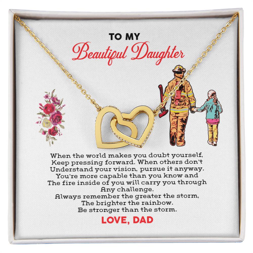 Firefighter'S Daughter - Interlocking Heart Necklace Interlocking Hearts Necklace