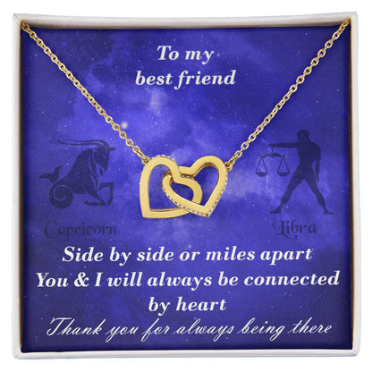 Capricorn To Libra Best Friend Interlocked Hearts Necklace Interlocking Hearts Necklace