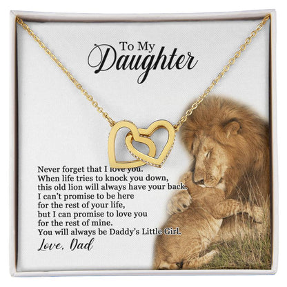 To My Daughter - You Will Always Be Daddy'S Little Girl - Necklace Mb Interlocking Hearts Necklace