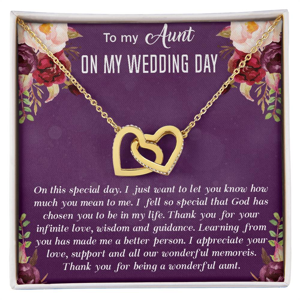 Aunt Of The Bride Interlocking Hearts Necklace Gift Aunt Wedding Gift From Bride Wedding Gift From Bride And Groom Aunt Necklace Gift