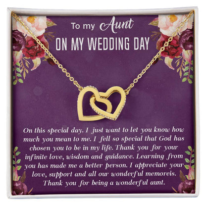Aunt Of The Bride Interlocking Hearts Necklace Gift Aunt Wedding Gift From Bride Wedding Gift From Bride And Groom Aunt Necklace Gift