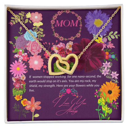 Happy Mother'S Day Locked Hearts Interlocking Hearts Necklace