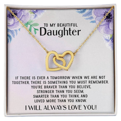 To My Daughter Necklace Gift From Mom Sentimental Jewelry Gift From Father Mother&#39S Day Gift For Daughter From Mother Interlocking Hearts Necklace