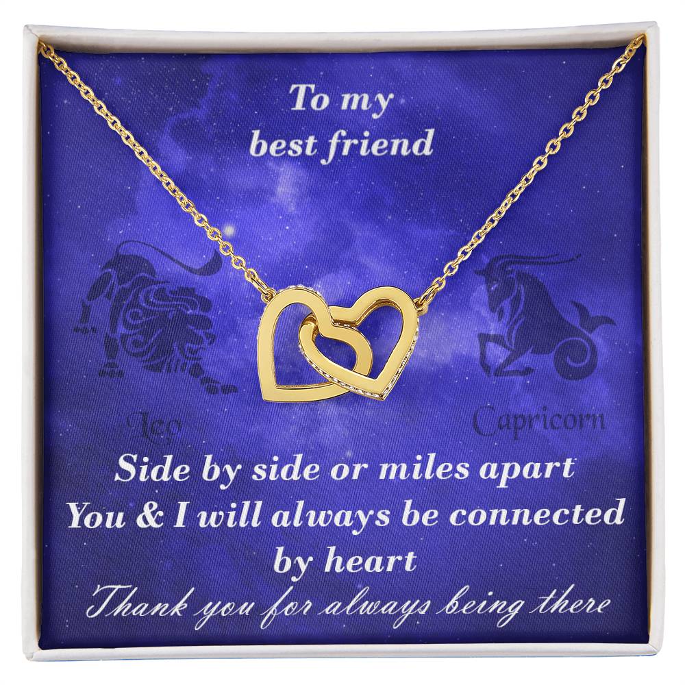 Leo To Capricorn Best Friend Interlocked Hearts Necklace Interlocking Hearts Necklace