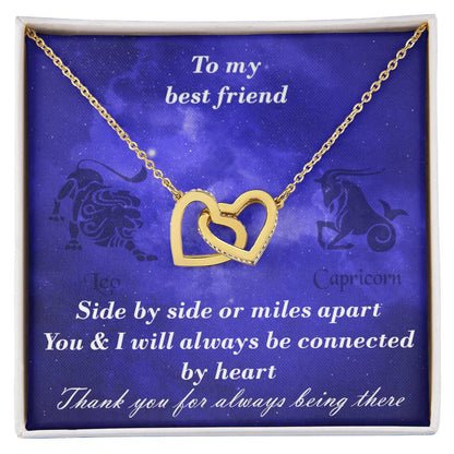 Leo To Capricorn Best Friend Interlocked Hearts Necklace Interlocking Hearts Necklace