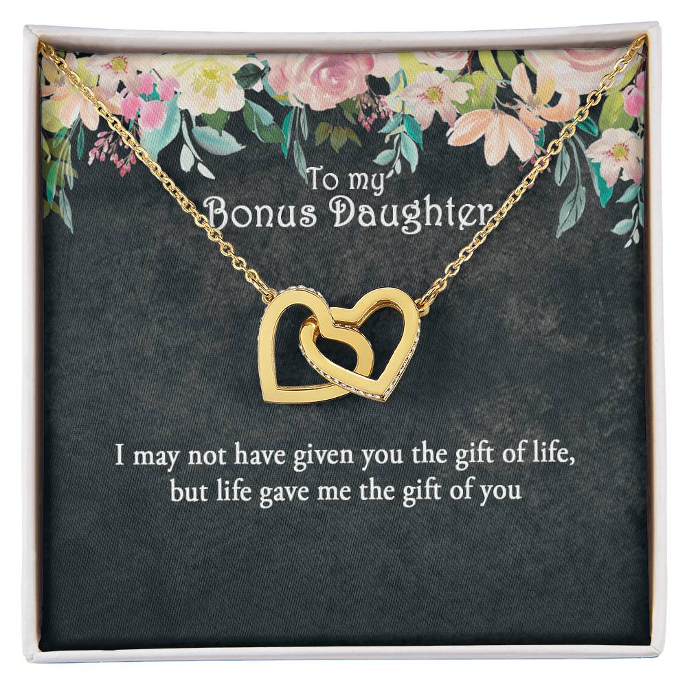 Bonus Daughter Gift Step Daughter Gift Stepdaughter Necklace Daughter Jewelry Step Daughter Birthday Interlocking Hearts Necklace