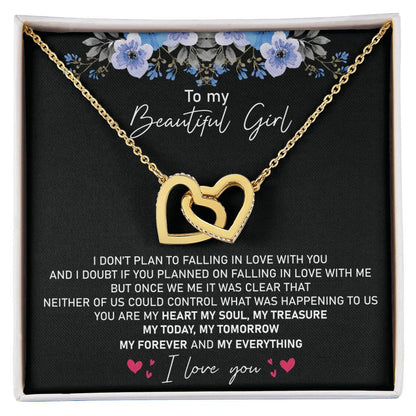 Perfect Valentines Necklace Gift For Girlfriend Wife Future Wife Interlocking Hearts Necklace
