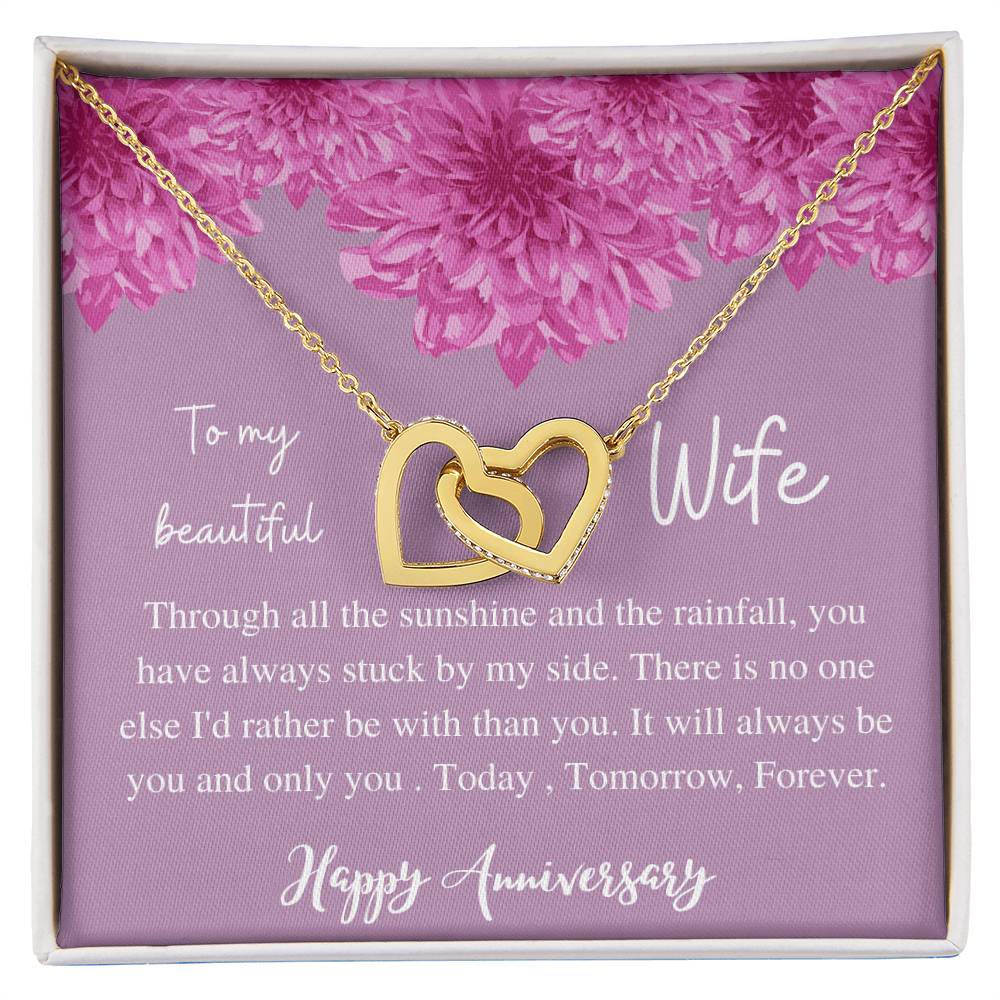 To My Beauiful Wife V2 Interlocking Hearts Necklace