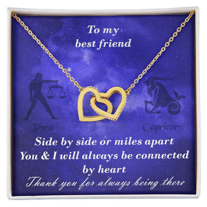 Libra To Capricorns Best Friend Interlocked Hearts Necklace Interlocking Hearts Necklace