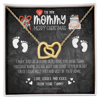 New Mom Christmas Pregnant Wife Christmas Gift Christmas Gift For Pregnant Wife Jewelry For Pregnant Wife Expecting Wife Christmas Interlocking Hearts Necklace