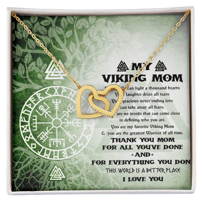 My Viking Mom Necklace - Viking Mother Gift - Mother'S Day Gift Interlocking Hearts Necklace