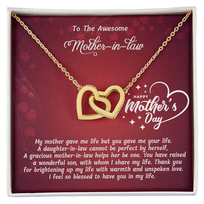 Interlocked Heart Neckless - For Mother In Law Interlocking Hearts Necklace
