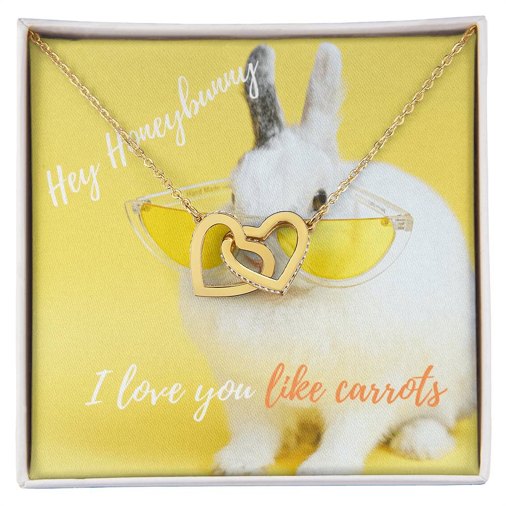 Heart Necklace Rabbit Bunny Carrots I Love You The Perfect Gift For Your Wife Future Wife Girlfriend Stepmom Mom Bff Interlocking Hearts Necklace